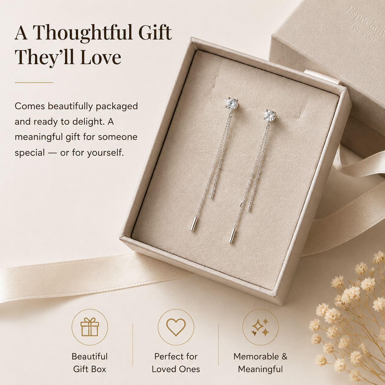 Lightweight Zirconia Tassel Earrings, Elegant Everyday & Formal Jewelry