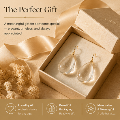 Timeless Teardrop Crystal Earrings, Comfortable Lightweight Dangle Earrings for Women
