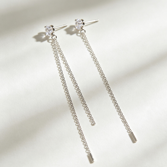 Lightweight Zirconia Tassel Earrings, Elegant Everyday & Formal Jewelry