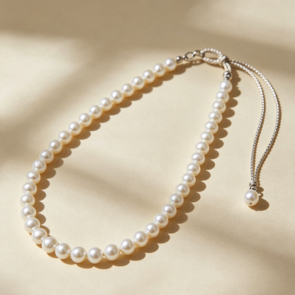 Elegant Adjustable Pearl Choker, Lustrous Natural Pearls for Gifting