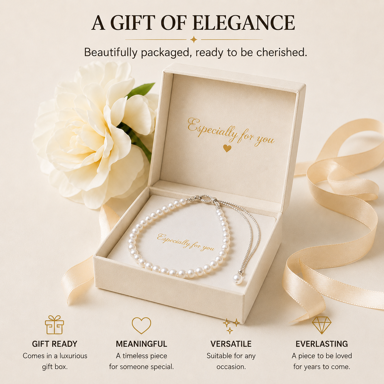 Elegant Adjustable Pearl Choker, Lustrous Natural Pearls for Gifting