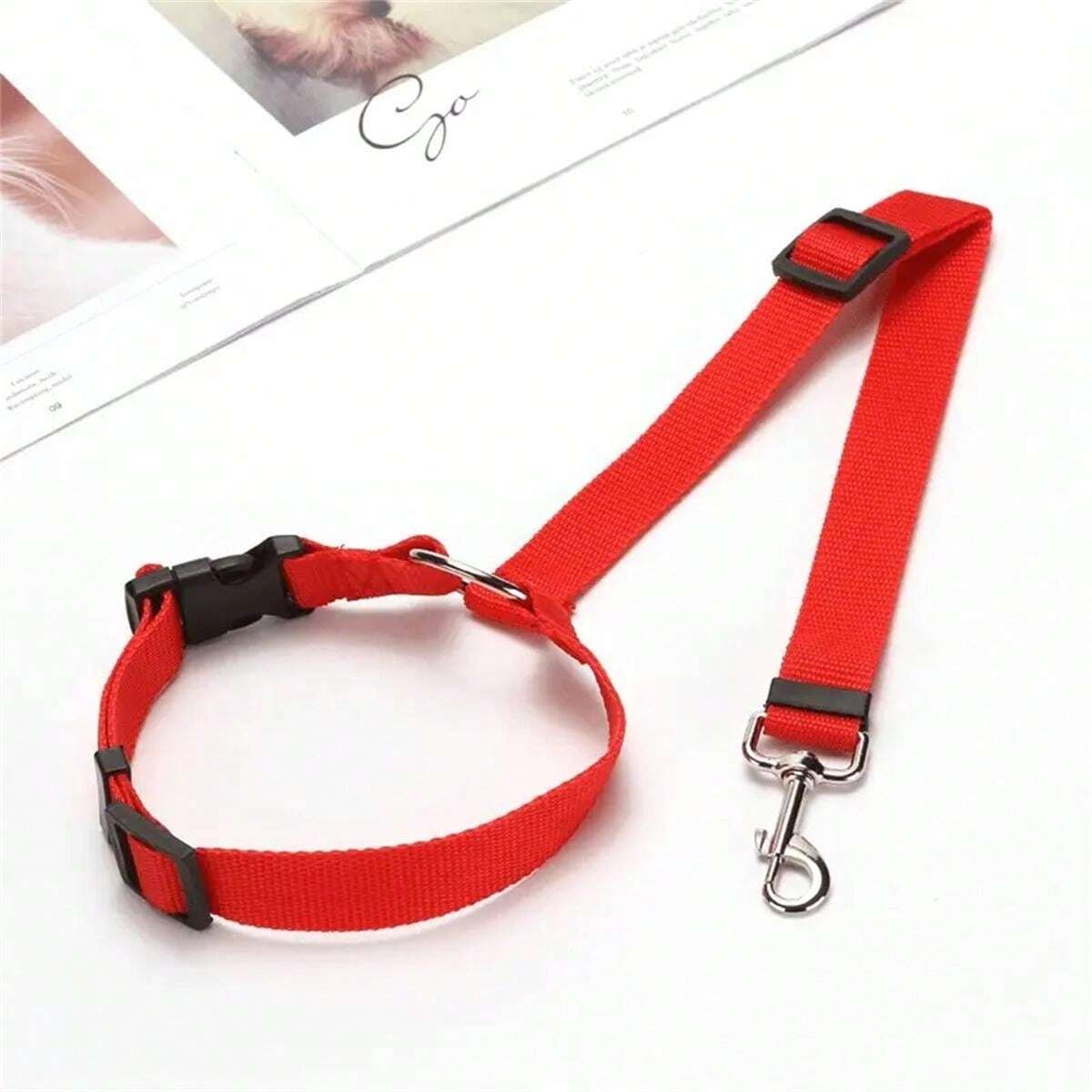 1pc Multifunctional Pet Car Seat Belt And Safety Harness, Safe Travel, Adjustable Dog Seat Belt Collar Pet Accessories
